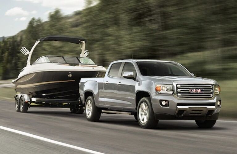 2018 GMC Canyon towing a boat