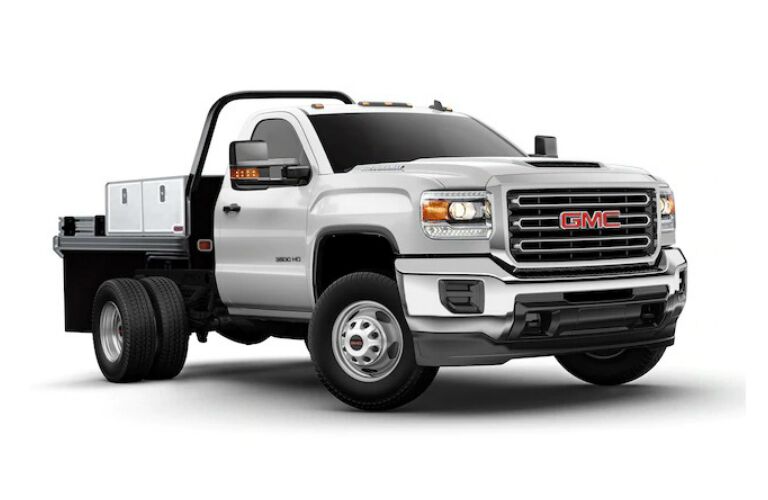 2018 GMC Sierra HD Chassis Cab white side view