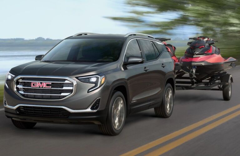 2018 GMC Terrain towing recreational water craft