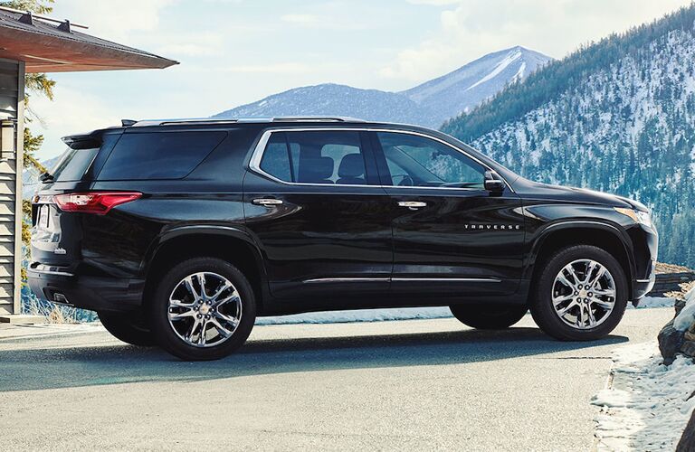2019 Chevy Traverse black side view