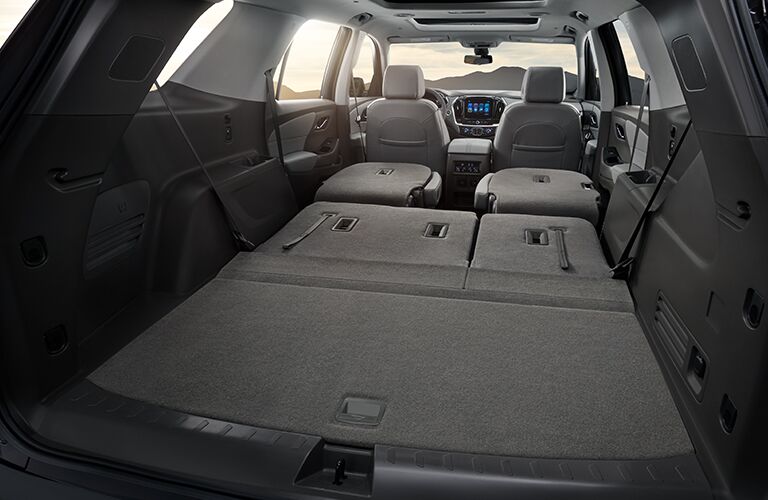 2019 Chevy Traverse cargo room with all the seats folded down