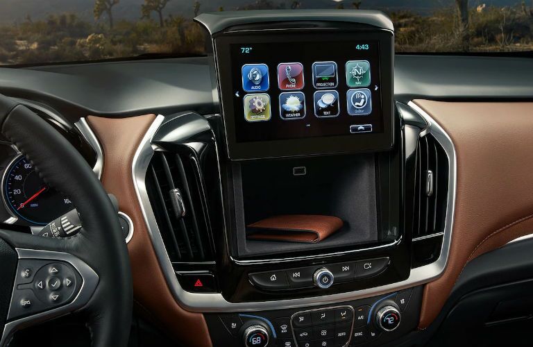 2019 Chevy Traverse infotainment screen folded up