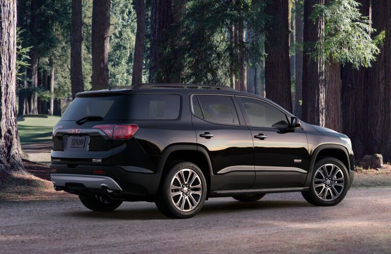 2019 GMC Acadia black side and back view