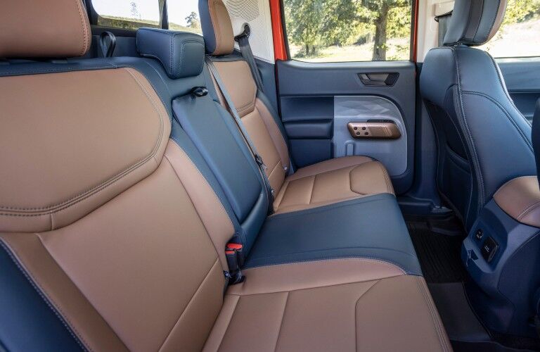 The backseats in the back of the 2022 Ford Maverick.