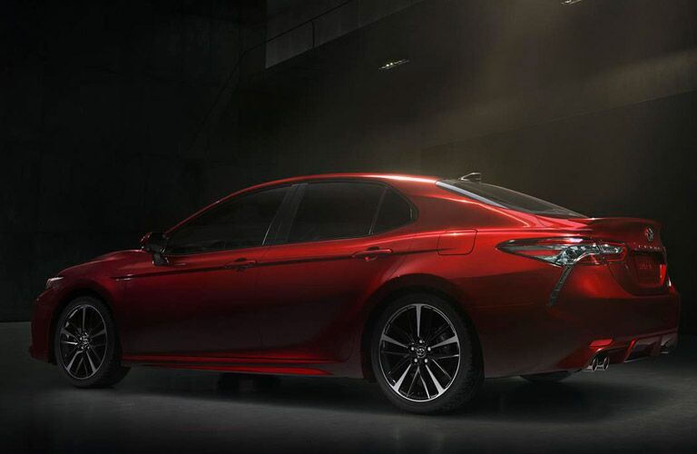 2019 Toyota Camry Rear View of Red Exterior