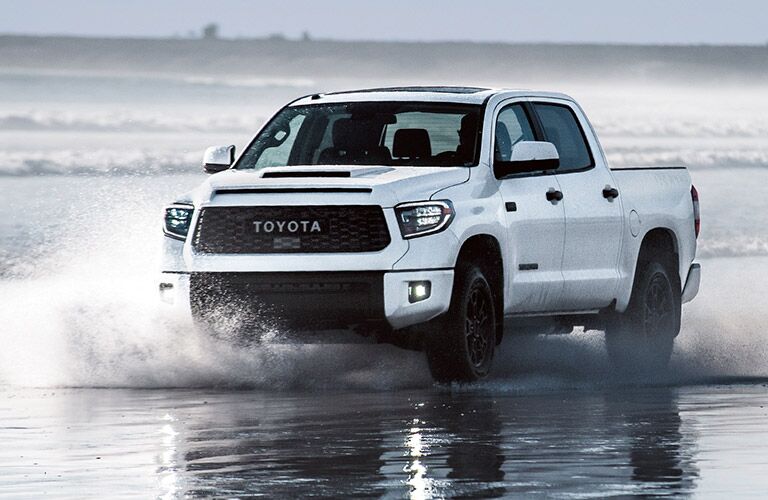 2019 Toyota Tundra Front View of White Exterior