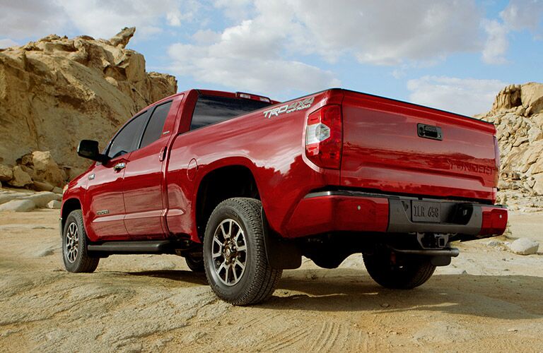 2019 Toyota Tundra Rear View of Red Exterior