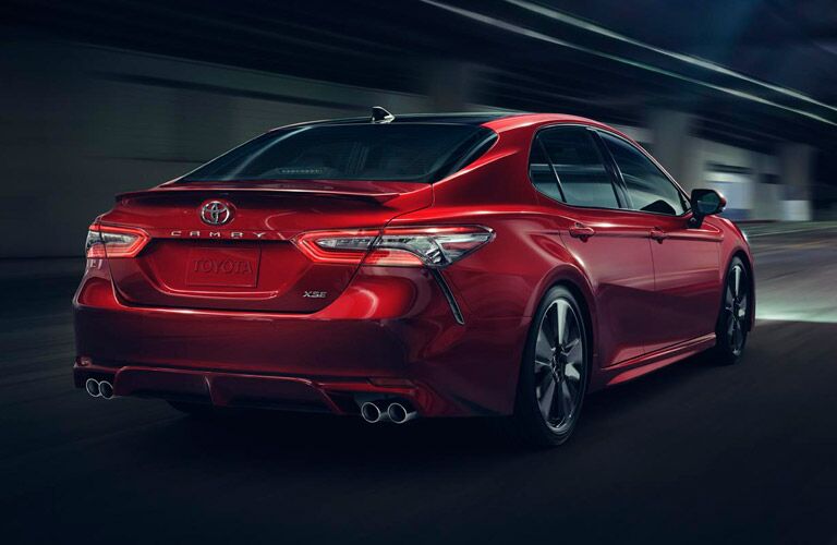 2019 Toyota Camry Rear View of Red Exterior