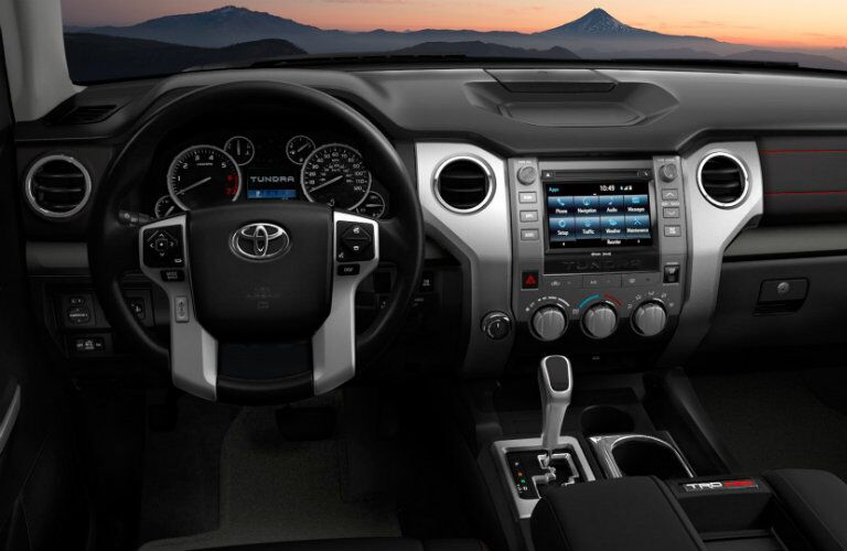 Steering wheel and dashboard in 2019 Toyota Tundra
