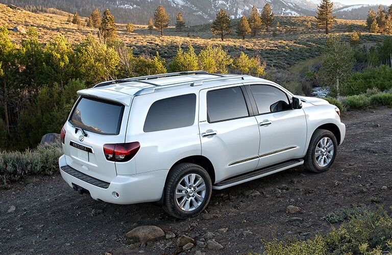 2020 Toyota Sequoia parked on side of hill