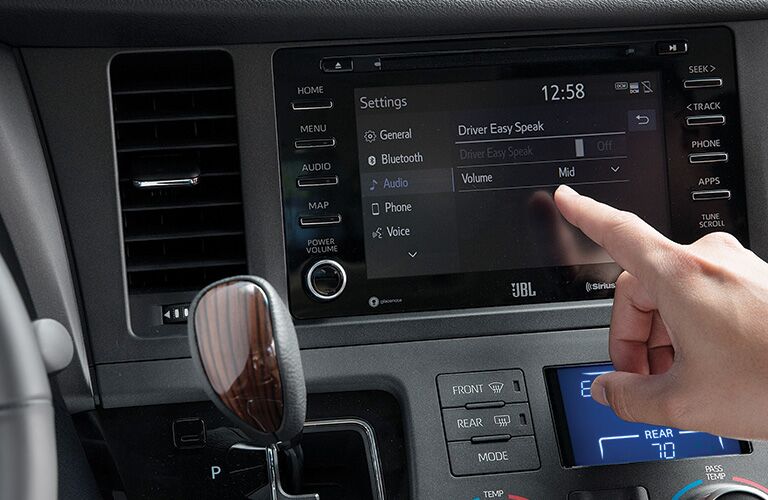 Infotainment center in 2020 Toyota Sienna