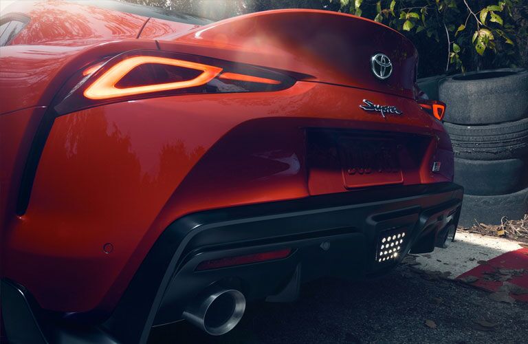 Closeup rear view of 2020 Toyota Supra