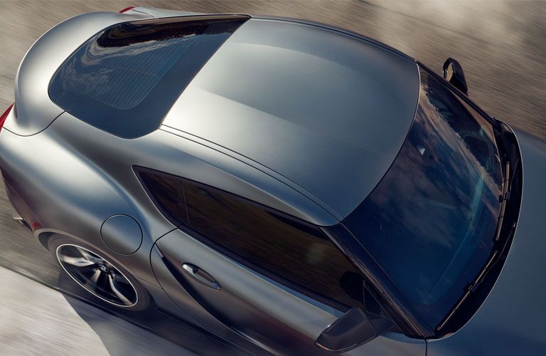Overhead view of grey 2020 Toyota Supra