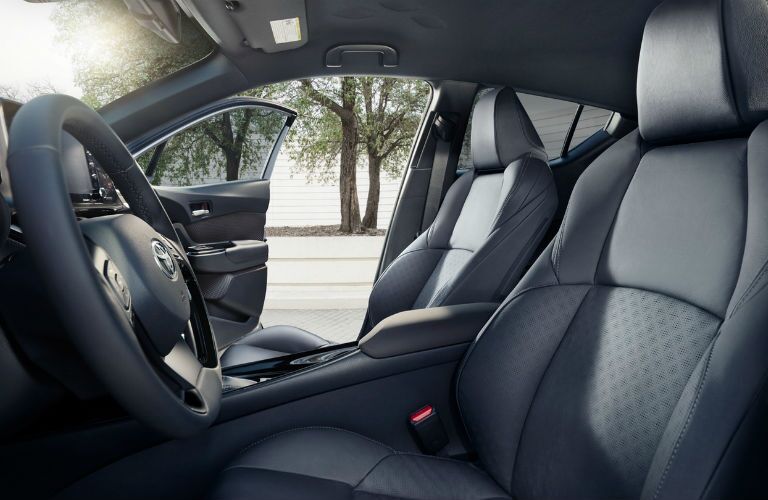 A photo of the front seats in the 2020 Toyota C-HR.