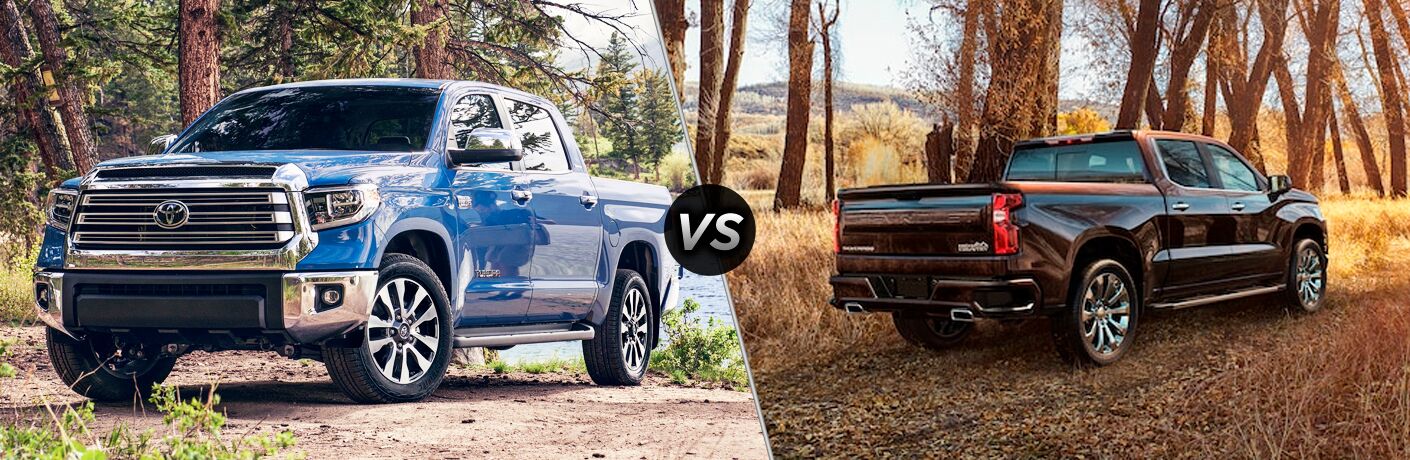 A side-by-side comparison of the 2020 Toyota Tundra vs. 2020 Chevy Silverado.