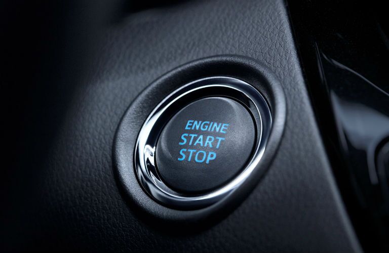 A photo of the keyless ignition button in the 2020 Toyota C-HR.