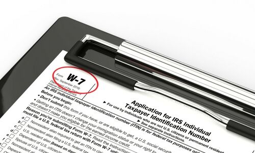 W-7 Tax form for IRS Individual Taxpayer Identification Number