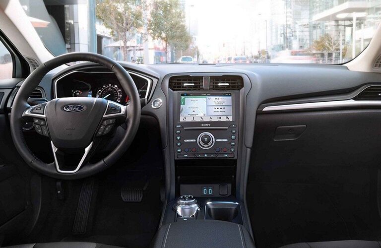 Steering wheel and dashboard in 2019 Ford Fusion