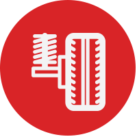 Red dot with strut icon