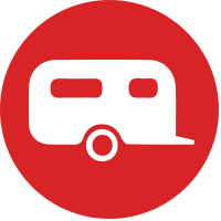 Red dot with trailer icon