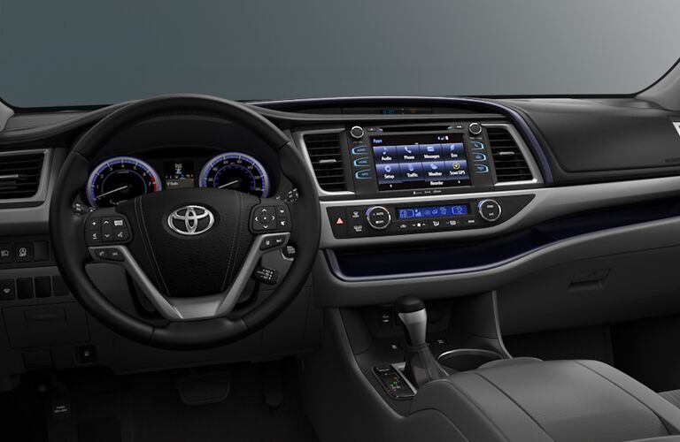 2018 Toyota Highlander dash and wheel view