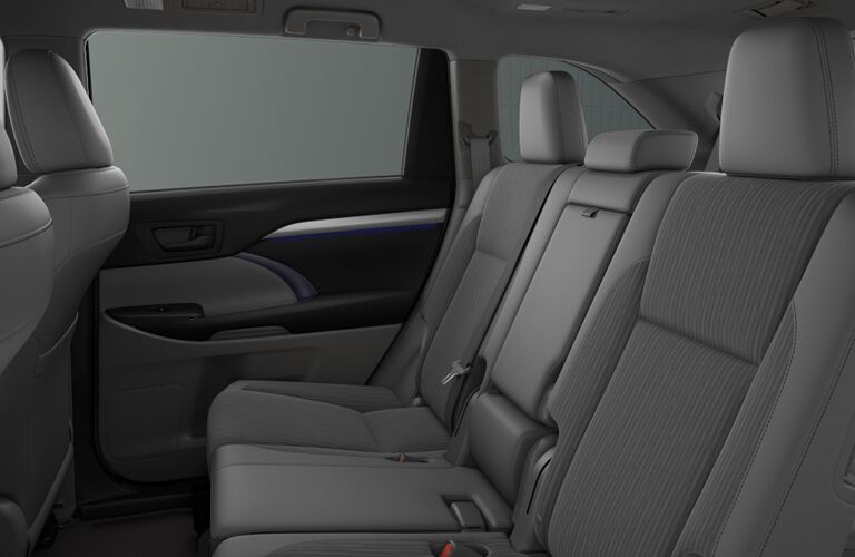 2018 Toyota Highlander back seat view.