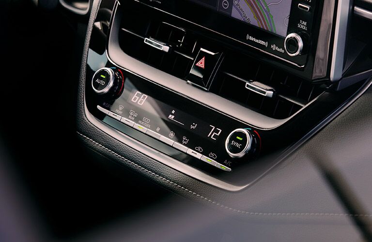 Detail of the 2019 Toyota Corolla hatchback's touchscreen
