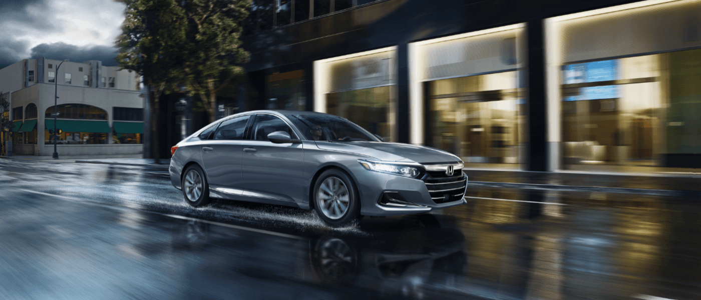 2021 Honda Accord driving through the rain