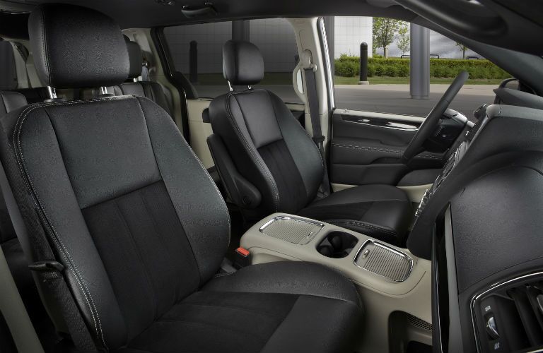 black seating inside of minivan