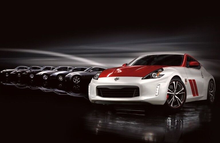 nissan 370z coupe red and white