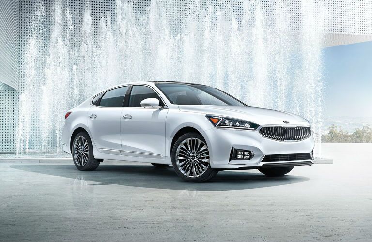 2018 Kia Cadenza in front of a water fountain