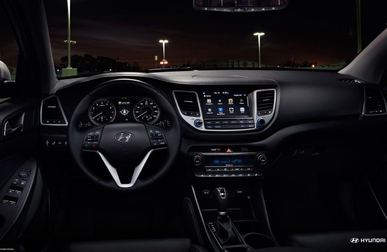 2018 Hyundai Tucson interior at night