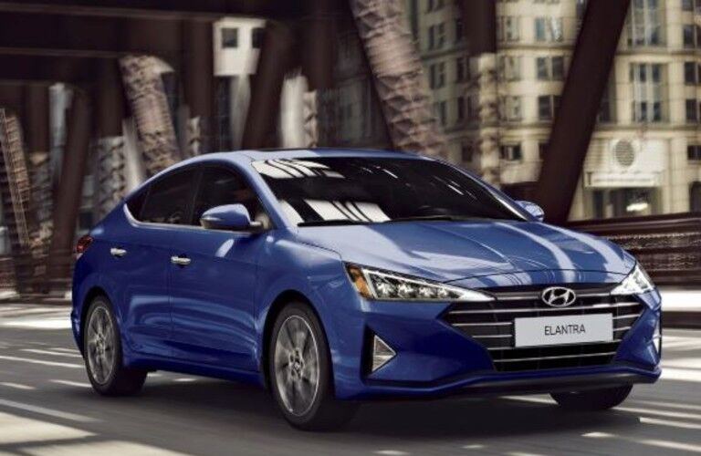 blue 2020 Hyundai Elantra front view