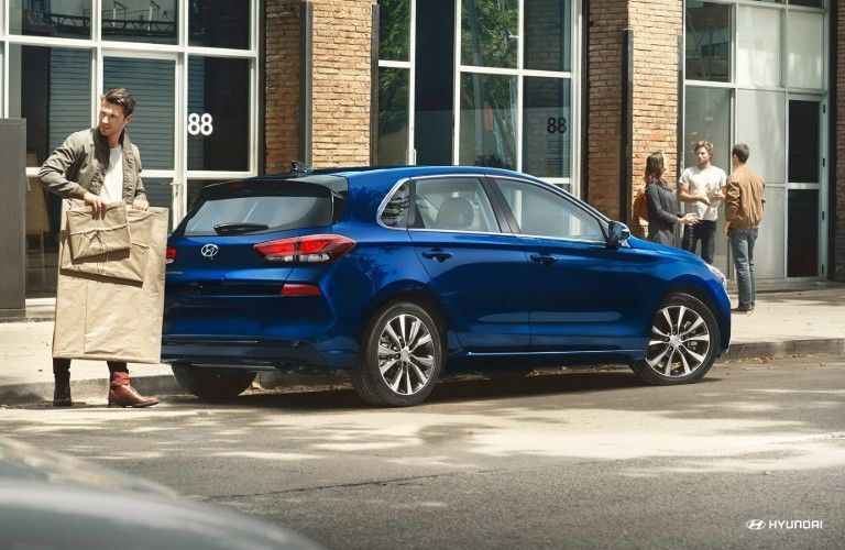 side and rear view of a Hyundai Elantra GT