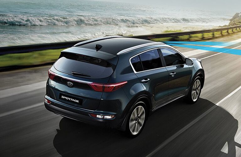 2019 Kia Sportage with blue lines