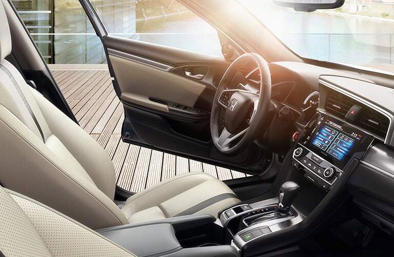 Side View of 2018 Honda Civic Sedan Front Seat Interior