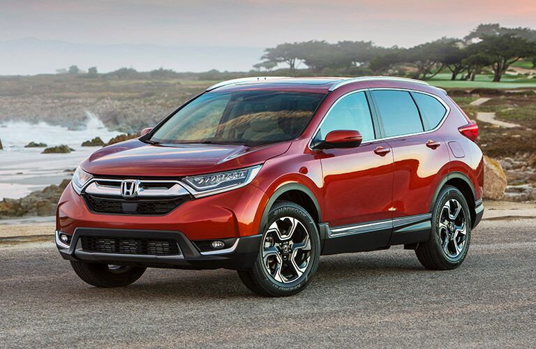 Red 2019 Honda CR-V Front Exterior at the Beach