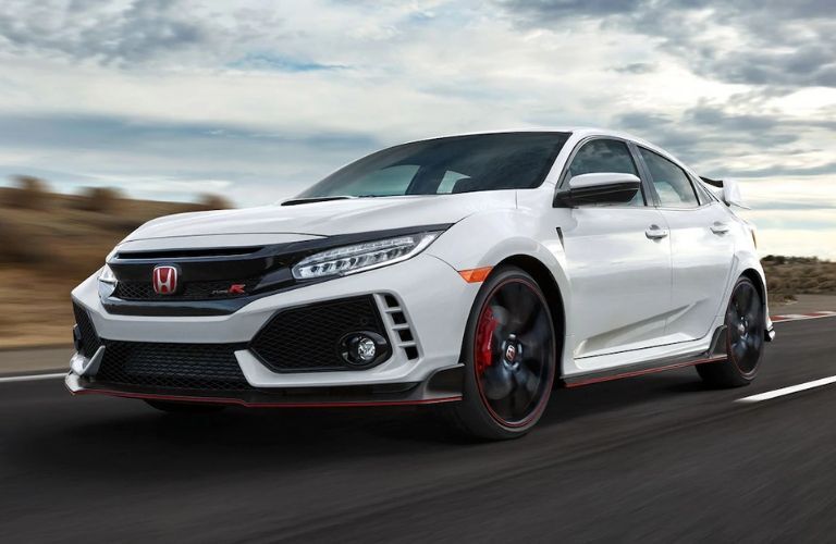 White 2020 Honda Civic Type R on a Track