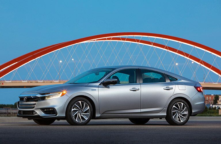 Silver 2020 Honda Insight Side Exterior Parked by a Bridge