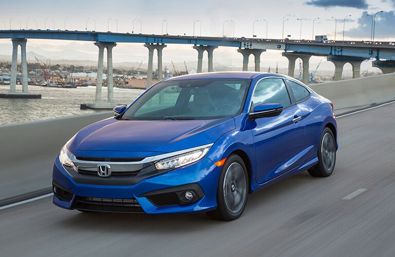 2018 Honda Civic Coupe blue side view