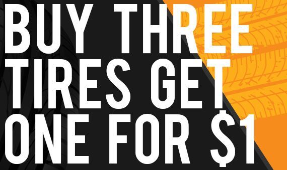 Buy 3, Get 1 for $1 Tires