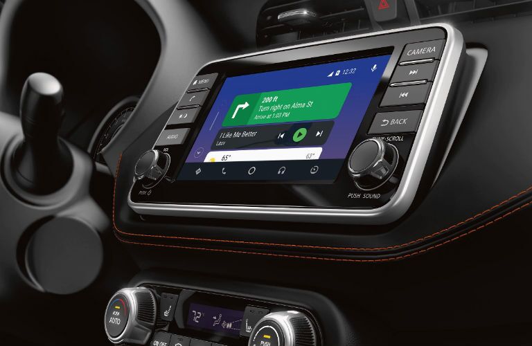 A photo of the touchscreen interface in the 2020 Kicks.