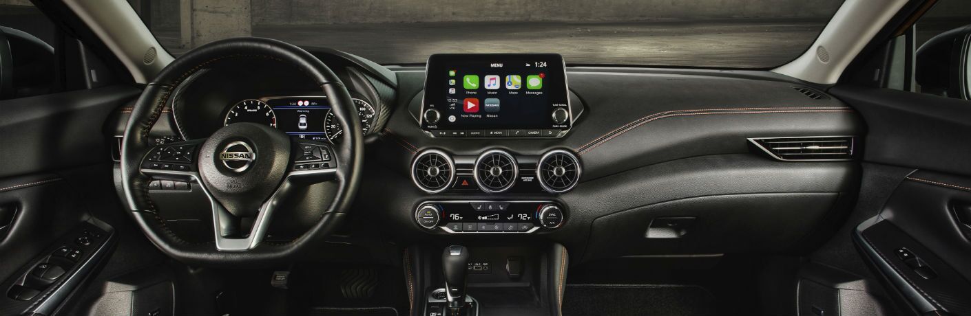 A photo of the dashboard in the 2020 Nissan Sentra.