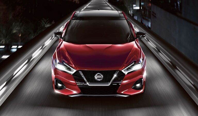 2020 Nissan Maxima red front view