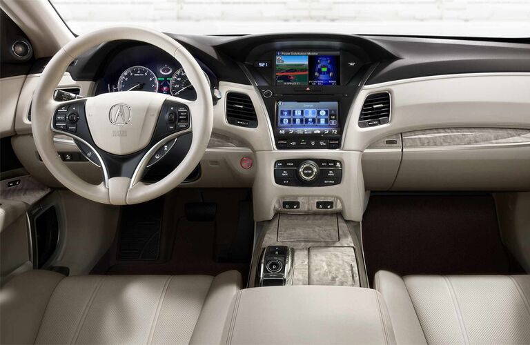 Steering wheel and dashboard of 2019 Acura RLX