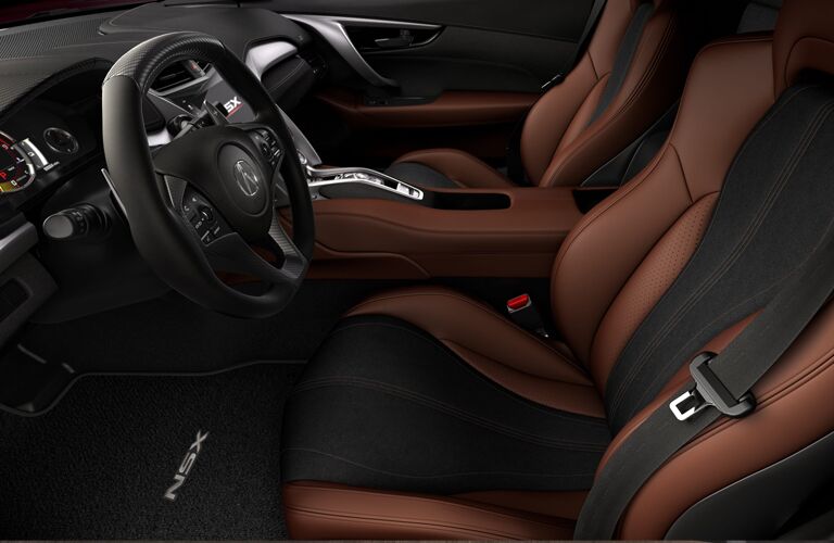 Brown and black seats in 2020 Acura NSX