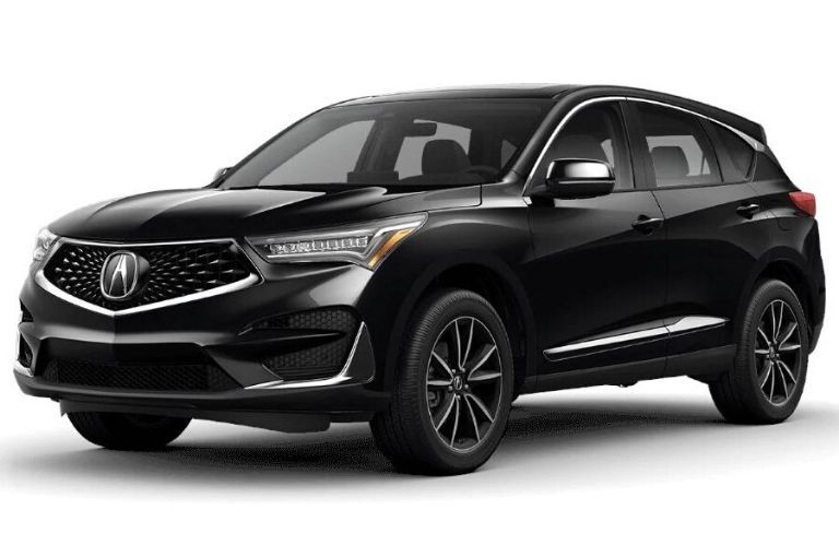 Exterior view of a black 2020 Acura RDX Technology Package