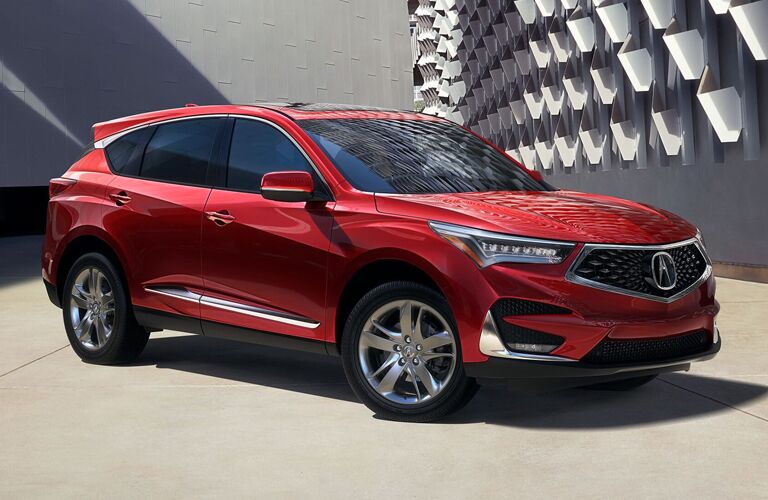Exterior view of a red 2019 Acura RDX