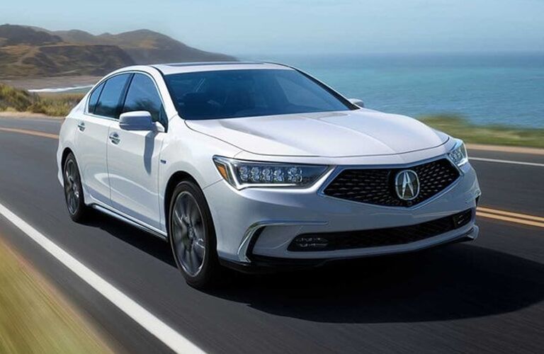 Exterior view of a white 2019 Acura RLX