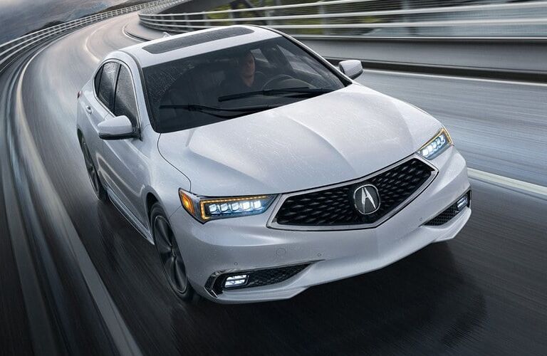 Exterior view of a white 2019 Acura TLX